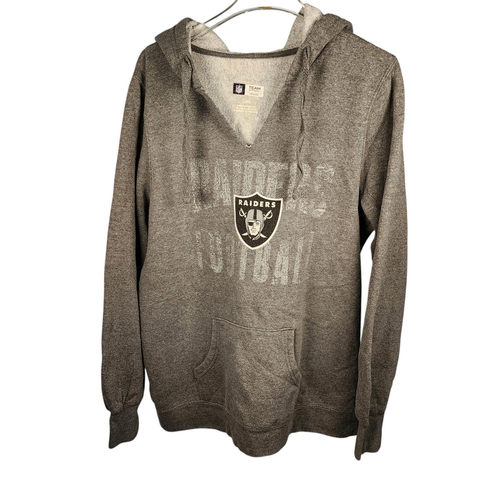 NFL Team Apparel Las Vegas Oakland Raiders Hoodie Womens Large L Gray Sweatshirt